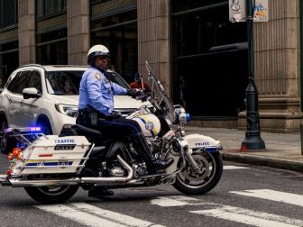 Police officer on a motorcycle
