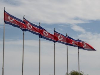 Six North Korean Flags