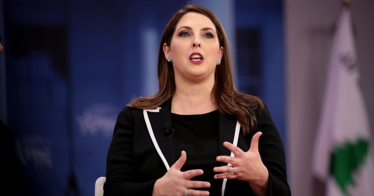 RNC Chairwoman Ronna McDaniel speaking at the 2018 Conservative Political Action Conference (CPAC) in National Harbor, Maryland.