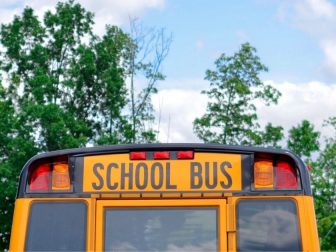 Top of the back of a school bus