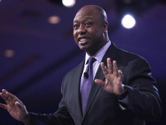 U.S. Senator Tim Scott of South Carolina speaking at the 2016 Conservative Political Action Conference (CPAC) in National Harbor, Maryland.