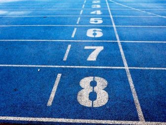 Starting lines and numbers on a track
