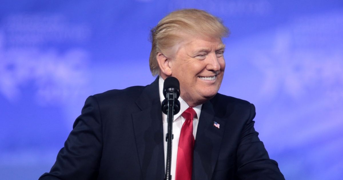 President of the United States Donald Trump speaking at the 2017 Conservative Political Action Conference (CPAC) in National Harbor, Maryland.