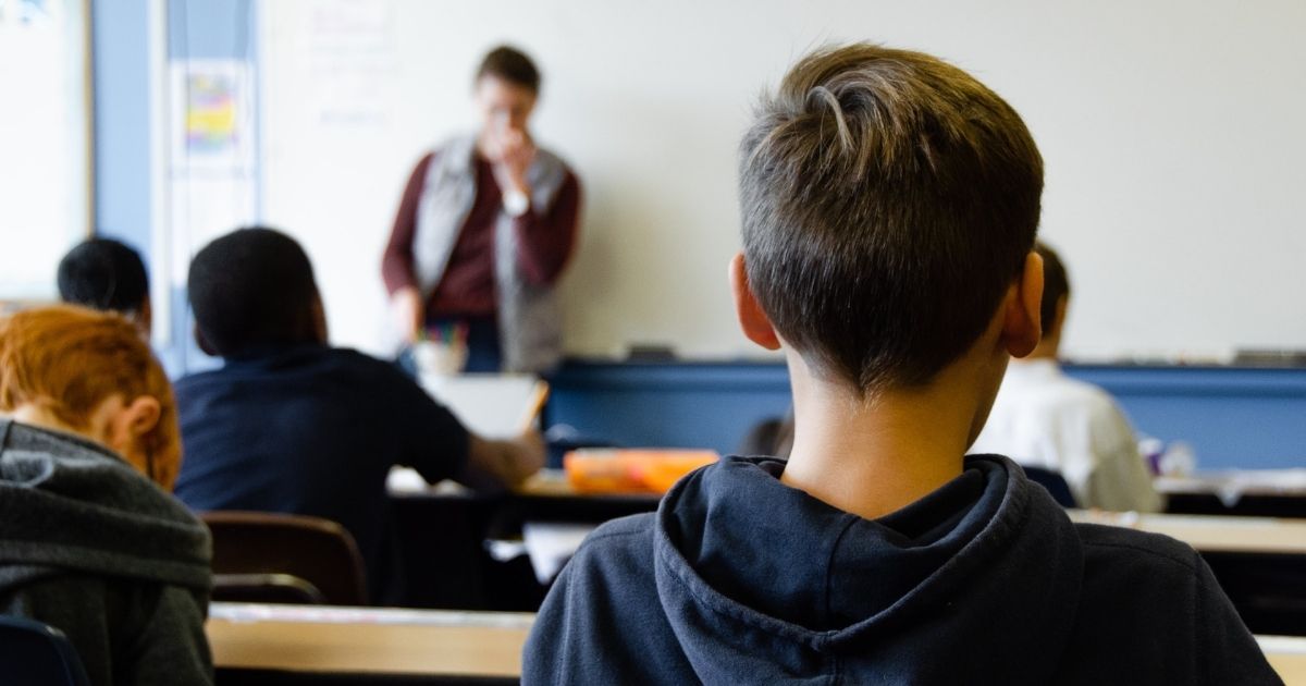 Fifth graders in their classroom at school