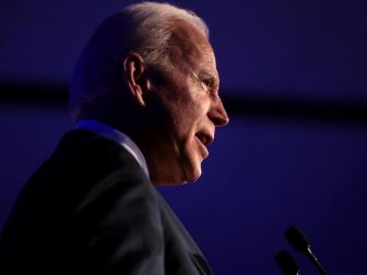 Former Vice President of the United States Joe Biden speaking with attendees at the Clark County Democratic Party's 2020 Kick Off to Caucus Gala at the Tropicana Las Vegas in Las Vegas, Nevada.