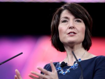 U.S. Congresswoman Cathy McMorris Rodgers of Washington speaking at the 2015 Conservative Political Action Conference (CPAC) in National Harbor, Maryland.