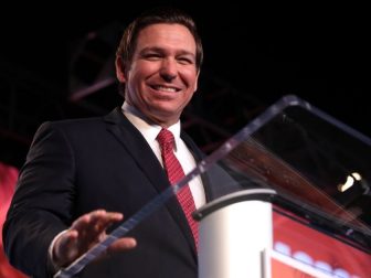Governor Ron DeSantis speaking with attendees at the 2018 Student Action Summit at the Palm Beach County Convention Center in West Palm Beach, Florida.