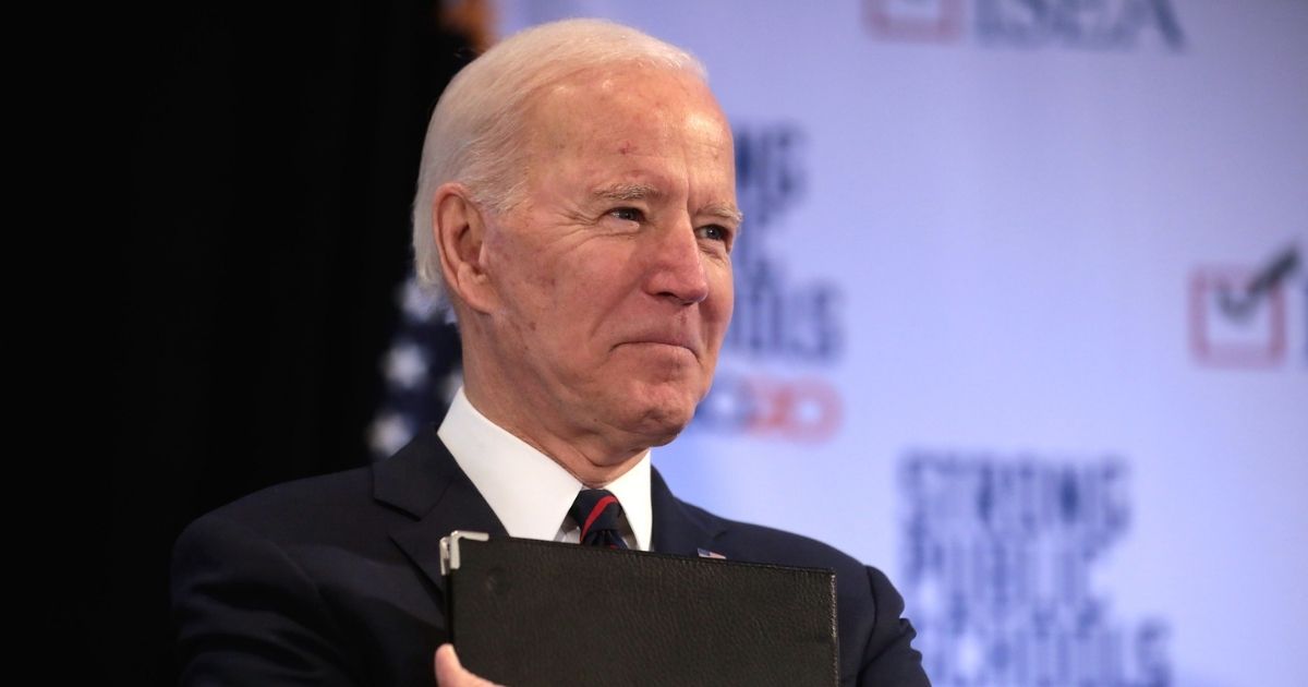 Former Vice President of the United States Joe Biden speaking with attendees at the 2020 Iowa State Education Association (ISEA) Legislative Conference at the Sheraton West Des Moines Hotel in West Des Moines, Iowa.