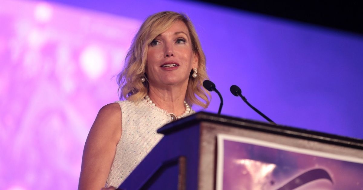 Kelley Paul speaking with attendees at the 2018 Young Women's Leadership Summit hosted by Turning Point USA at the Hyatt Regency DFW Hotel in Dallas, Texas.