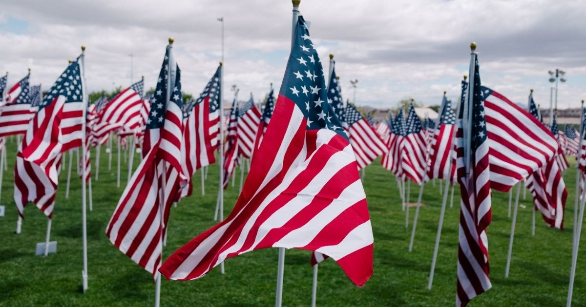 Field of American flags
