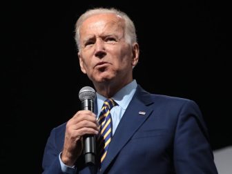 Former Vice President of the United States Joe Biden speaking with attendees at the Presidential Gun Sense Forum hosted by Everytown for Gun Safety and Moms Demand Action at the Iowa Events Center in Des Moines, Iowa.