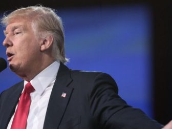 President of the United States Donald Trump speaking at the 2017 Conservative Political Action Conference (CPAC) in National Harbor, Maryland.