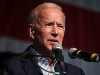 Former Vice President of the United States Joe Biden speaking with attendees at the 2019 Iowa Democratic Wing Ding at Surf Ballroom in Clear Lake, Iowa.