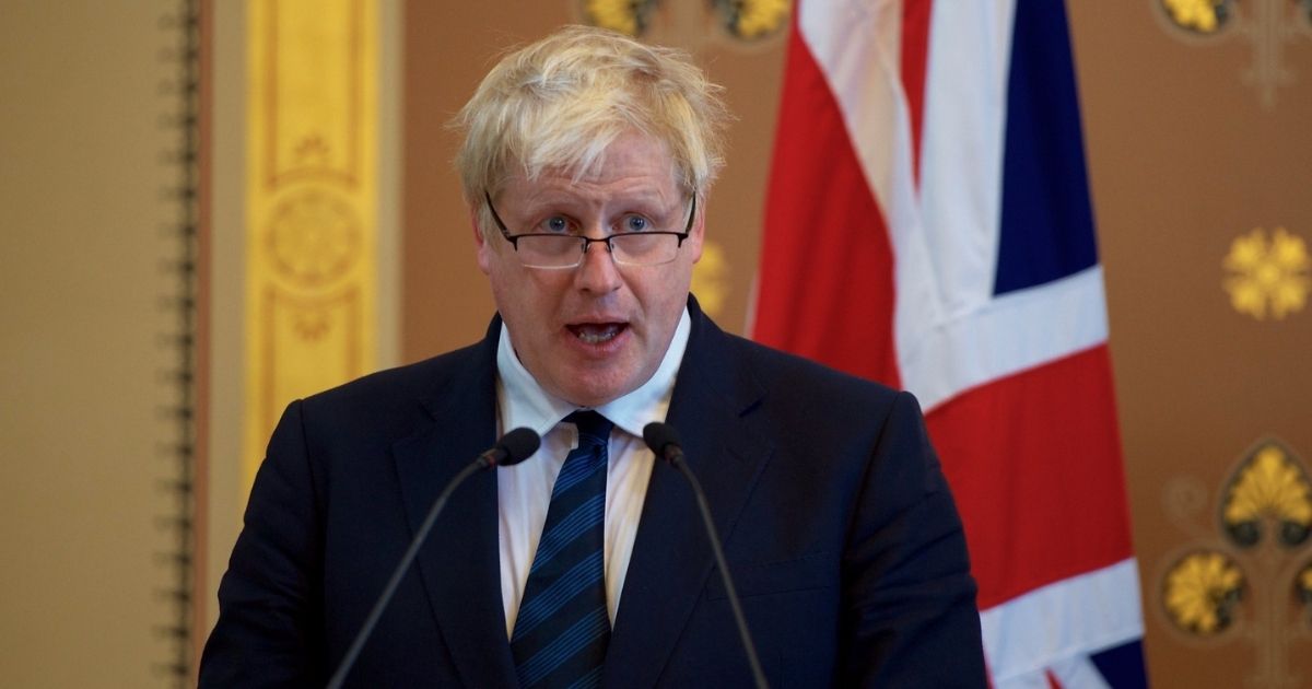 Newly installed British Foreign Secretary Boris Johnson addresses reporters in the gilded Lacarno Media Room in the Foreign & Commonwealth Office in London U.K., on July 19, 2016, during a news conference with U.S. Secretary of State John Kerry following their first bilateral meeting.