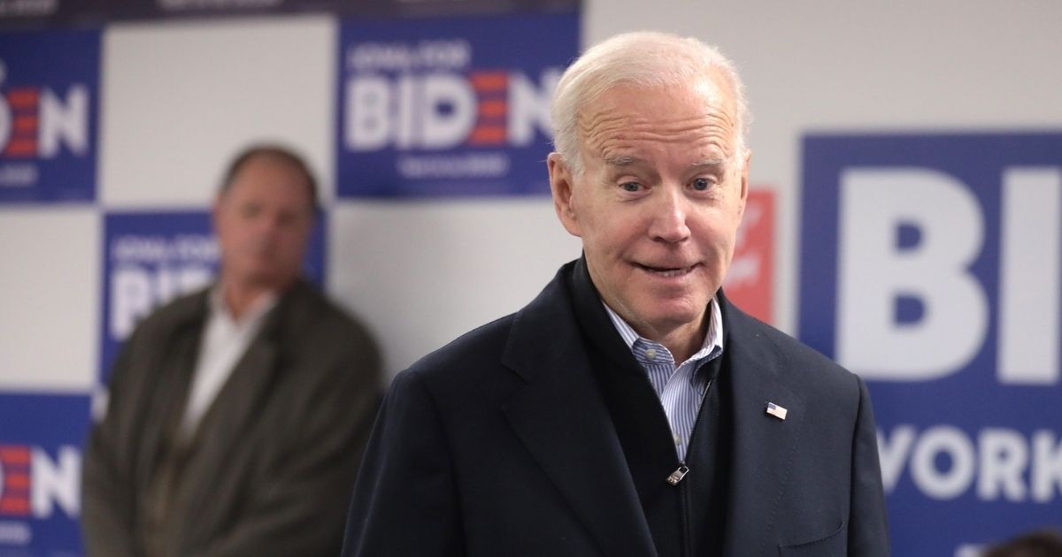 Former Vice President of the United States Joe Biden speaking with supporters at a phone bank at his presidential campaign office in Des Moines, Iowa.