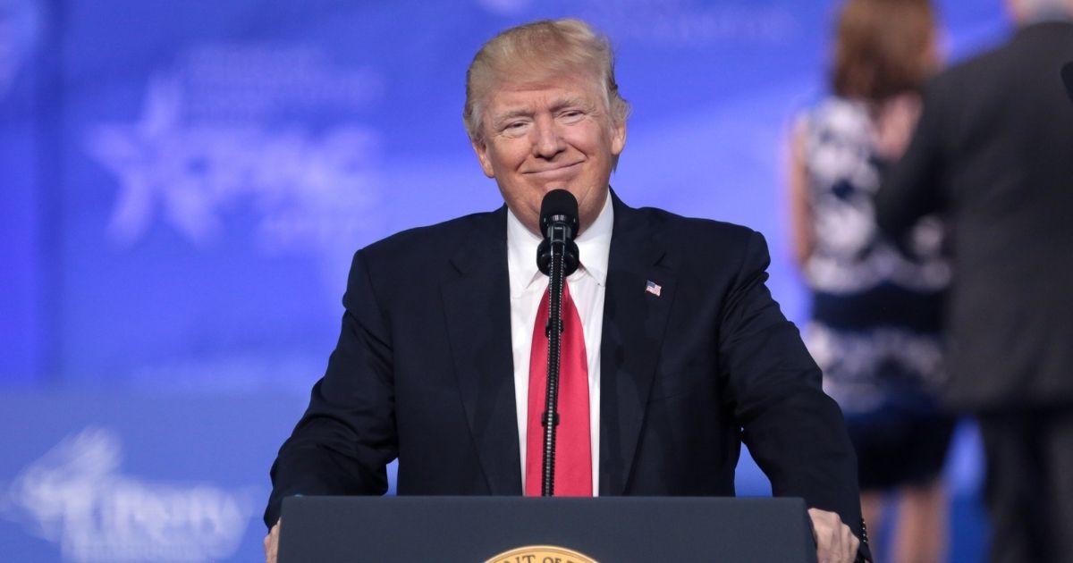 President of the United States Donald Trump speaking at the 2017 Conservative Political Action Conference (CPAC) in National Harbor, Maryland.