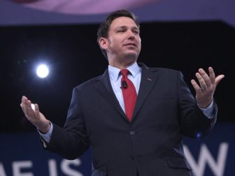 U.S. Congressman Ron DeSantis speaking at the 2016 Conservative Political Action Conference (CPAC) in National Harbor, Maryland.
