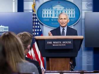 Chief Medical Advisor to the President Dr. Anthony Fauci participates in a briefing Thursday, Jan. 21, 2021, in the James S. Brady Press Briefing Room of the White House.