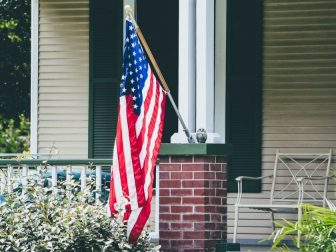 Front porch American flag