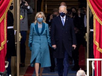 President-elect Joe Biden and Dr. Jill Biden arrive to the inaugural platform Wednesday, Jan. 20, 2021, for the 59th Presidential Inauguration at the U.S. Capitol in Washington, D.C.
