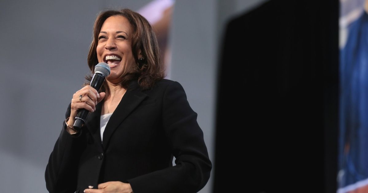 U.S. Senator Kamala Harris speaking with attendees at the 2019 National Forum on Wages and Working People hosted by the Center for the American Progress Action Fund and the SEIU at the Enclave in Las Vegas, Nevada.