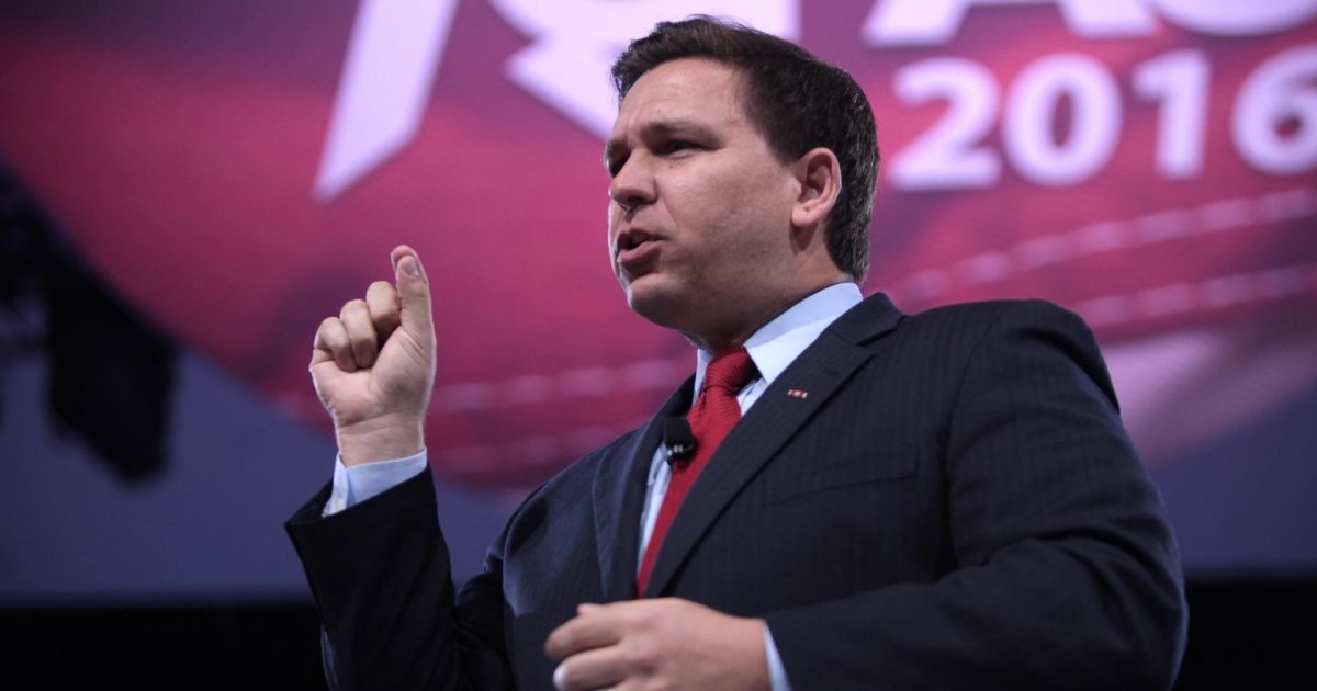 U.S. Congressman Ron DeSantis speaking at the 2016 Conservative Political Action Conference (CPAC) in National Harbor, Maryland.