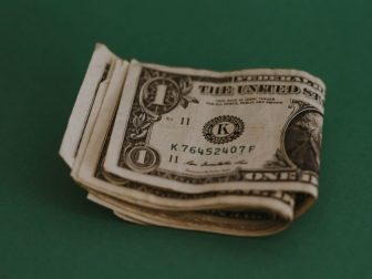 Folded dollar bills
