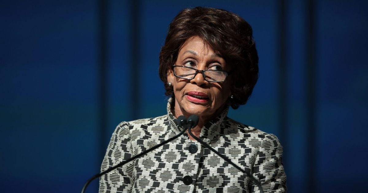 U.S. Congresswoman Maxine Waters speaking with attendees at the 2019 California Democratic Party State Convention at the George R. Moscone Convention Center in San Francisco, California.