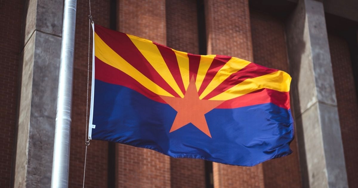 Flag of Arizona, across from Wesley Bolin Memorial Plaza.