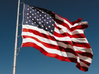 The above stock photo shows the American flag.