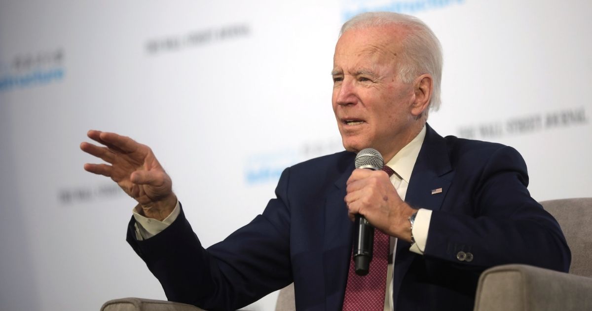 Former Vice President of the United States Joe Biden speaking with attendees at the Moving America Forward Forum hosted by United for Infrastructure at the Student Union at the University of Nevada, Las Vegas in Las Vegas, Nevada.