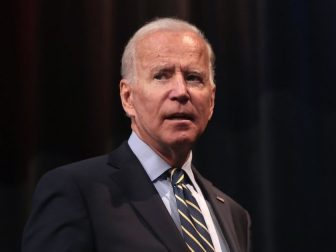 Joe Biden speaking with attendees at the 2019 Iowa Federation of Labor Convention