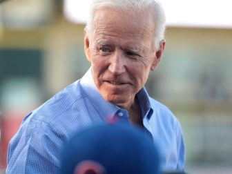 Former Vice President of the United States Joe Biden at the Fourth of July Iowa Cubs game at Principal Park in Des Moines, Iowa.