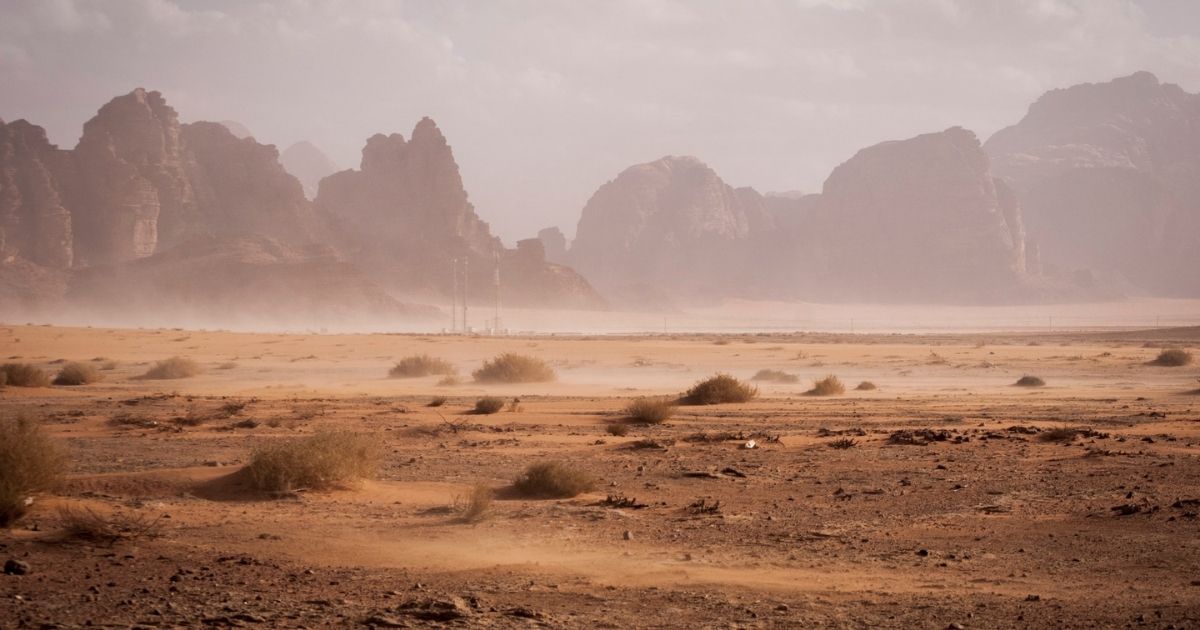 Desolate desert area in Jordan