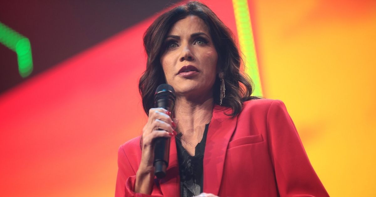 Governor Kristi Noem speaking with attendees at the 2020 Student Action Summit hosted by Turning Point USA at the Palm Beach County Convention Center in West Palm Beach, Florida.