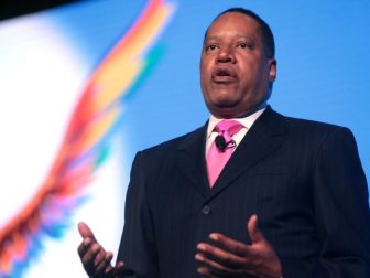 Larry Elder speaking at the 2016 FreedomFest at Planet Hollywood in Las Vegas, Nevada.