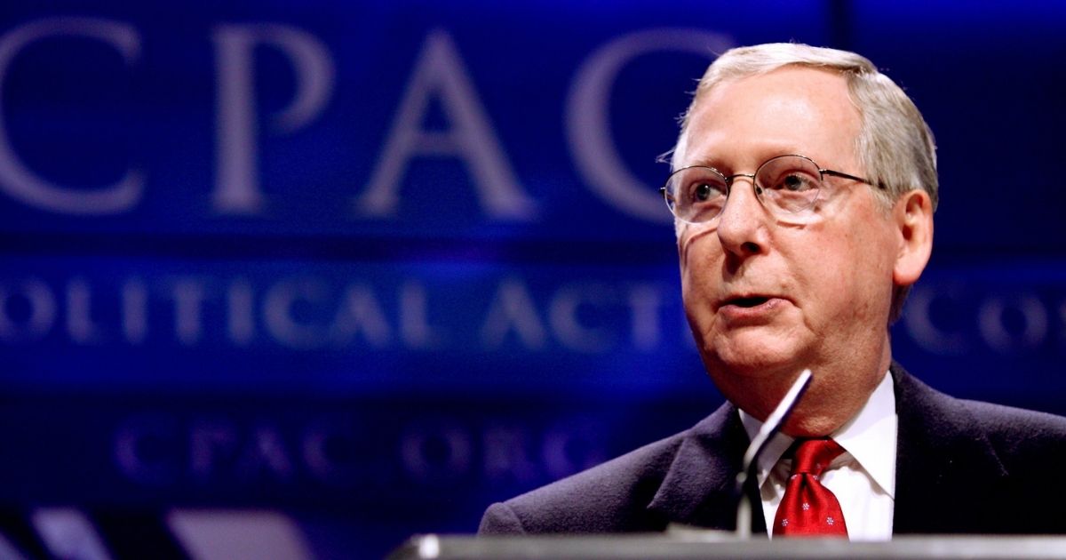 United States Senator and Senate Minority Leader Mitch McConnell of Kentucky speaking at CPAC 2011 in Washington, D.C.