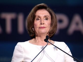 Speaker of the House Nancy Pelosi speaking with attendees at the 2019 California Democratic Party State Convention at the George R. Moscone Convention Center in San Francisco, California.