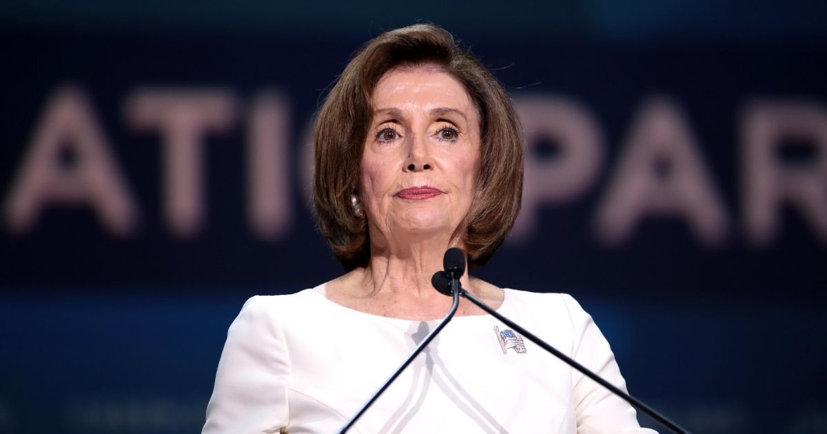 Speaker of the House Nancy Pelosi speaking with attendees at the 2019 California Democratic Party State Convention at the George R. Moscone Convention Center in San Francisco, California.