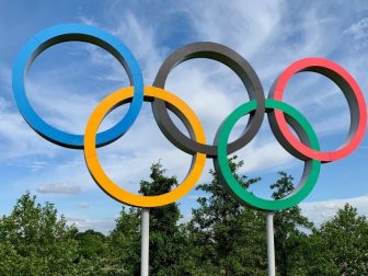 Olympic rings in Queen Elizabeth Olympic Park