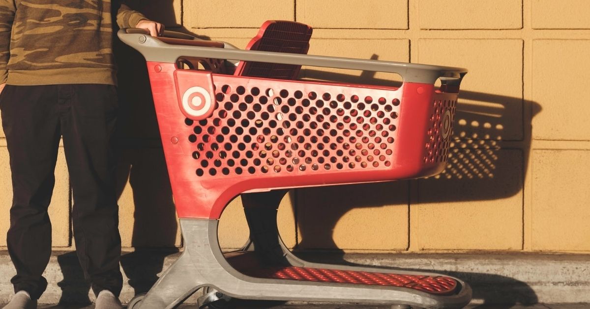 Red shopping cart from target
