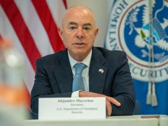 Mexico City (June 15, 2021) Homeland Security Secretary Alejandro Mayorkas leads a press conference at the conclusion of his first official visit to Mexico. (DHS Photo by Zachary Hupp)