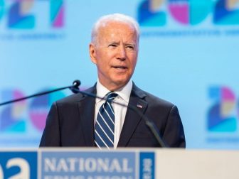 President Joe Biden delivers remarks at the National Education Association (NEA) 2021 Virtual Representative Assembly, Friday, July 2, 2021, at the Washington Convention Center in Washington, D.C. (Official White House Photo by Adam Schultz)