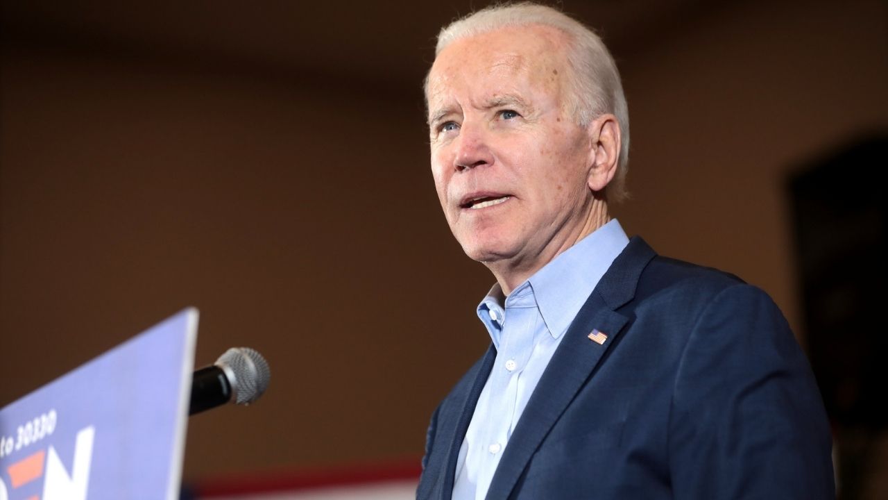 Former Vice President of the United States Joe Biden speaking with supporters at a community event at Sun City MacDonald Ranch in Henderson, Nevada.