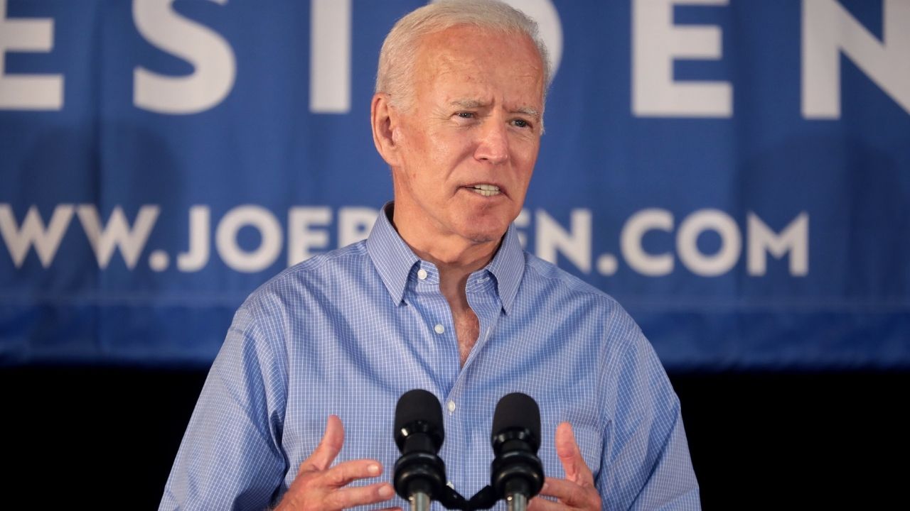 Former Vice President of the United States Joe Biden speaking with supporters at a community event at the Best Western Regency Inn in Marshalltown, Iowa.