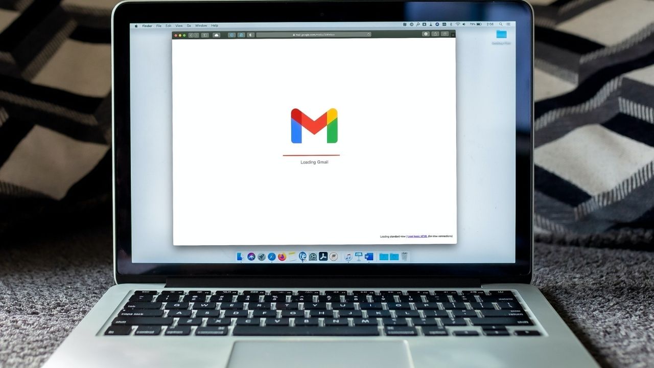 MacBook Pro with the Gmail loading screen
