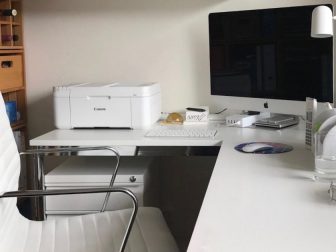 White printer in a home office