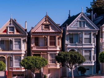 A block of houses on a San Francisco street on March 12, 2017.