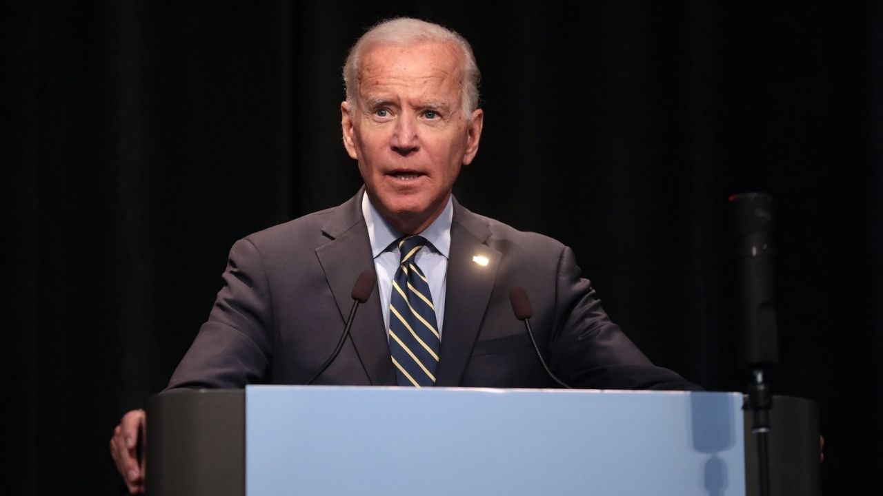 Former Vice President of the United States Joe Biden speaking with attendees at the 2019 Iowa Federation of Labor Convention hosted by the AFL-CIO at the Prairie Meadows Hotel in Altoona, Iowa.