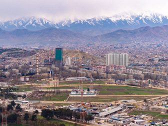 U.S. Secretary of State Michael R. Pompeo travels to the U.S. Embassy in Kabul, Afghanistan via helicopter on March 23, 2020. [State Department Photo by Ronny Przysucha / Public Domain]